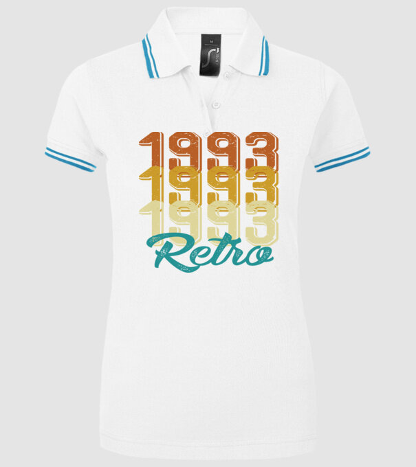 1993 retro model alb pe tricou