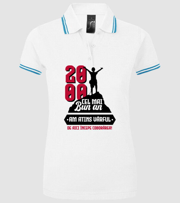 2000 cel mai bun an. Am atins vârful, de aici începe coborârea. model alb pe tricou