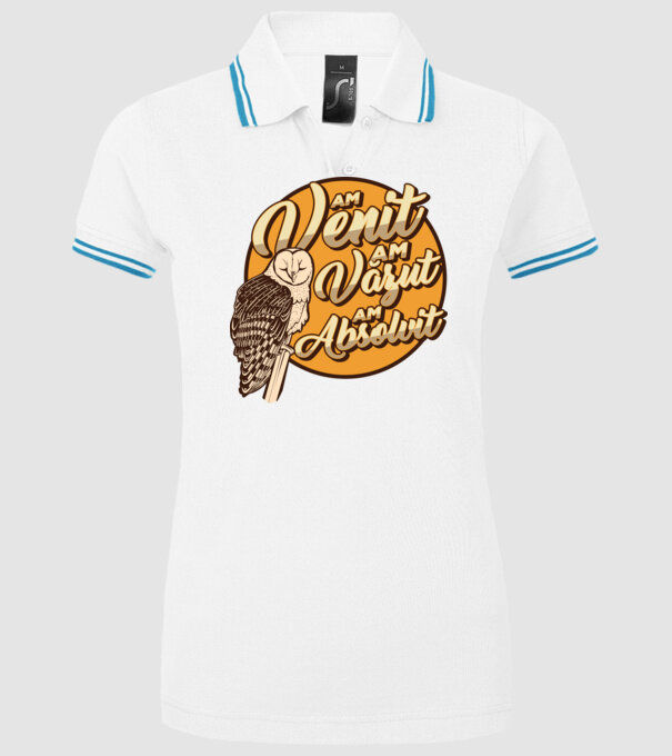 Absolvire model alb pe tricou