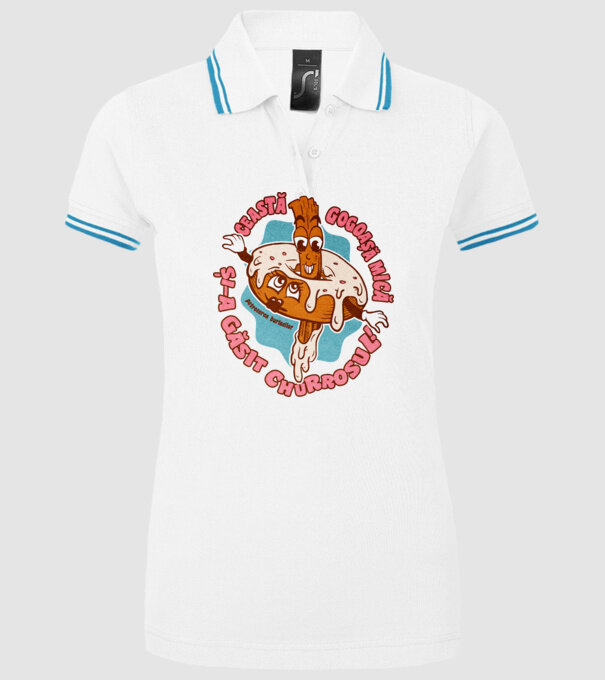 această gogoașă mică și-a găsit churrosul model alb pe tricou