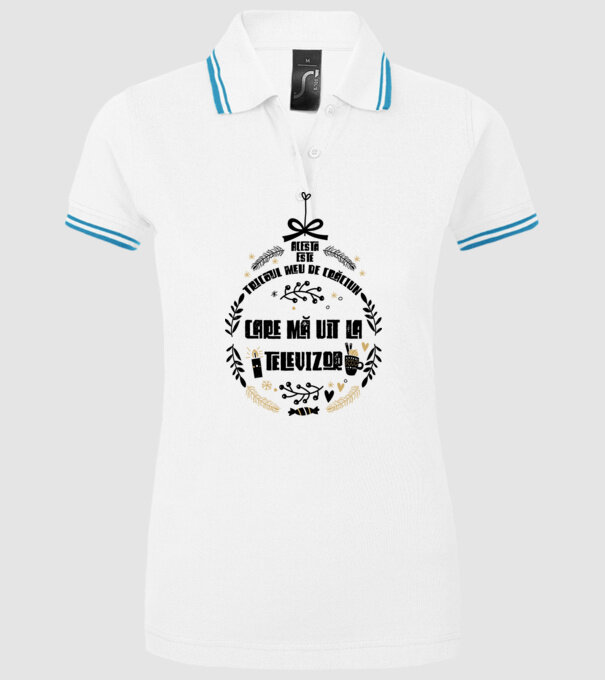 acesta este tricoul meu de Crăciun_care ma uit la televizor model alb pe tricou