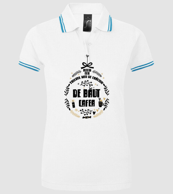 acesta este tricoul meu de Crăciun_de băut cafea model alb pe tricou