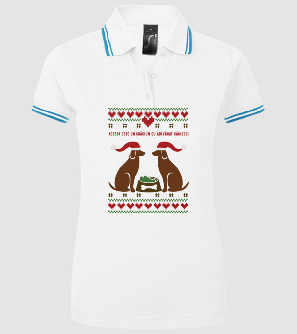 acesta este un Crăciun cu adevărat câinesc! model alb pe tricou