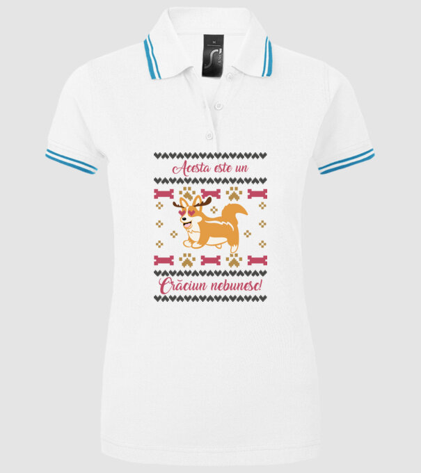 acesta este un Crăciun nebunesc model alb pe tricou