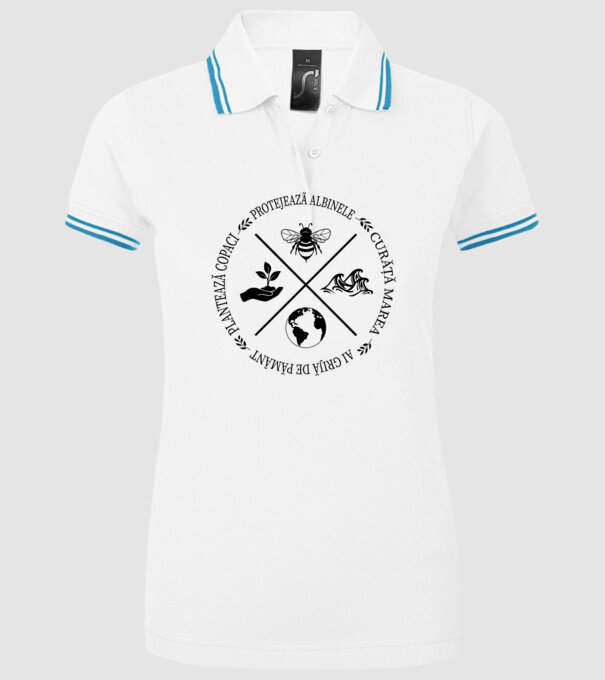 Ai grijă de Pământ model alb pe tricou