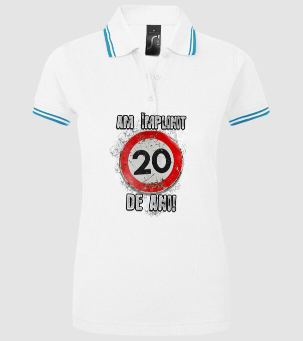 Am împlinit 20 de ani! model alb pe tricou