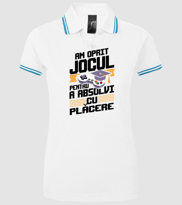 Am oprit jocul absolvent alb model alb pe tricou