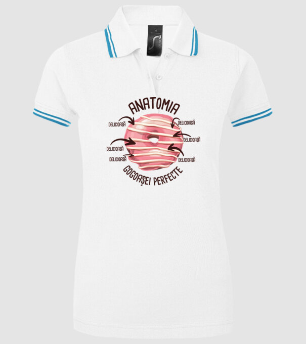 anatomia gogoașei perfecte: delicioasă model alb pe tricou
