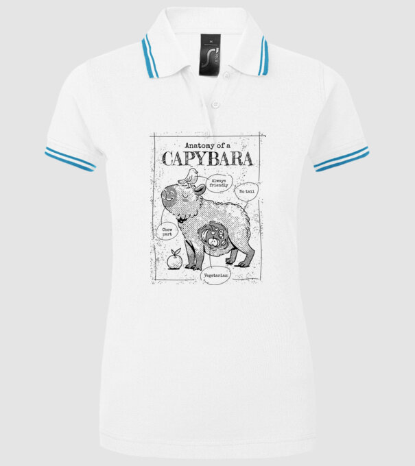 Anatomy of a Capybara model alb pe tricou