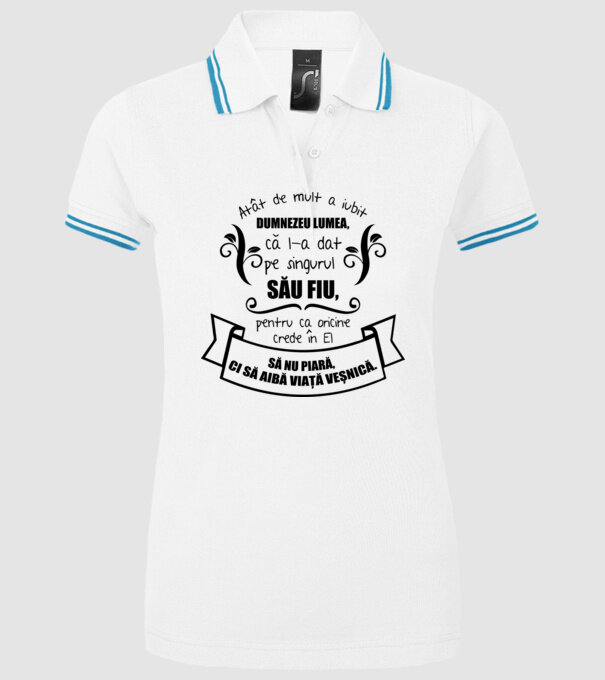 Atât de mult a iubit Dumnezeu lumea model alb pe tricou