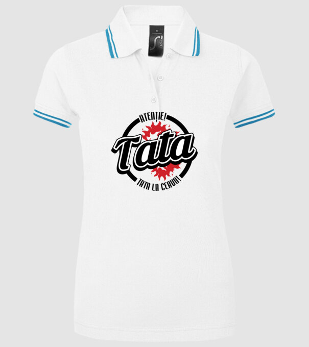 Atenție! Tata la ceaun! model alb pe tricou