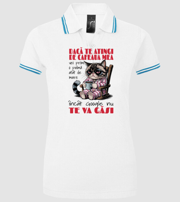 atinge cafeaua mea și nici măcar Google nu te va găsi Alb model alb pe tricou