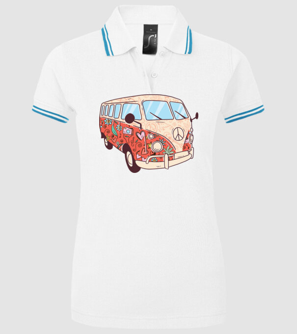Autobuze model alb pe tricou