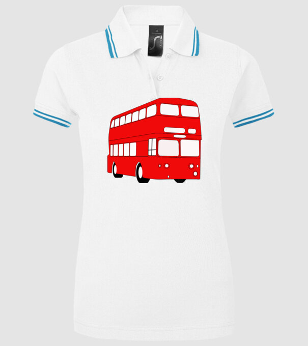 Autobuze model alb pe tricou