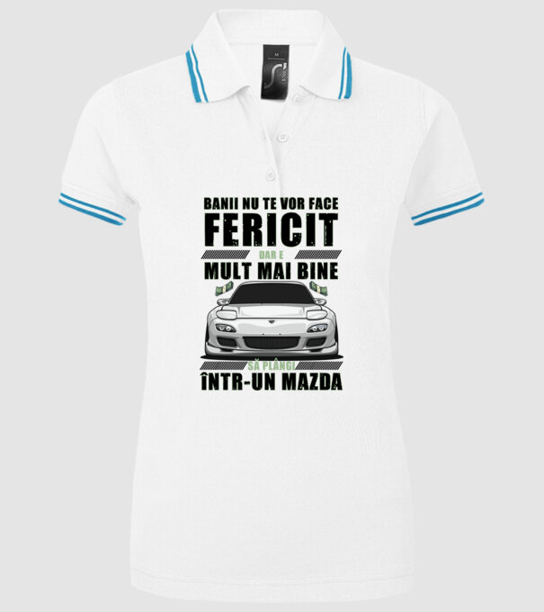 banii nu te vor face fericit, dar e mult mai bine să plângi într-un Mazda model alb pe tricou