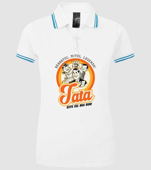 Bărbatul, mitul, legenda! Tata este cel mai bun! model alb pe tricou