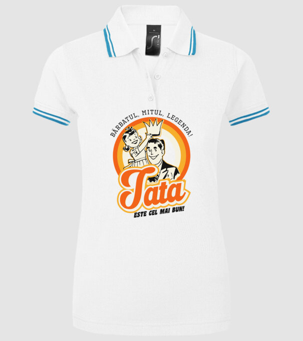Bărbatul, mitul, legenda! Tata este cel mai bun! model alb pe tricou