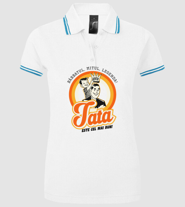 Bărbatul, mitul, legenda! Tata este cel mai bun! model alb pe tricou