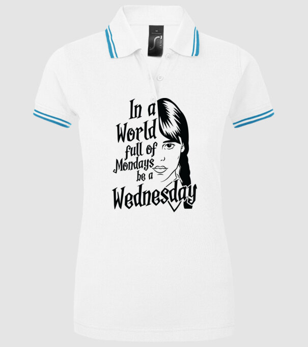  Be a Wednesday model alb pe tricou