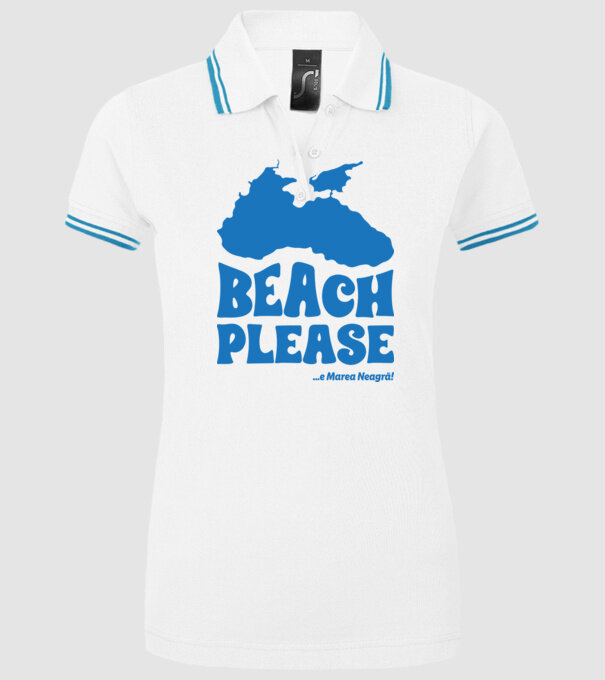 Beach please, e Marea Neagră! model alb pe tricou