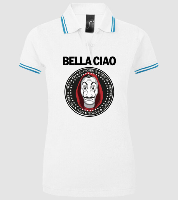 bella ciao stroke model alb pe tricou