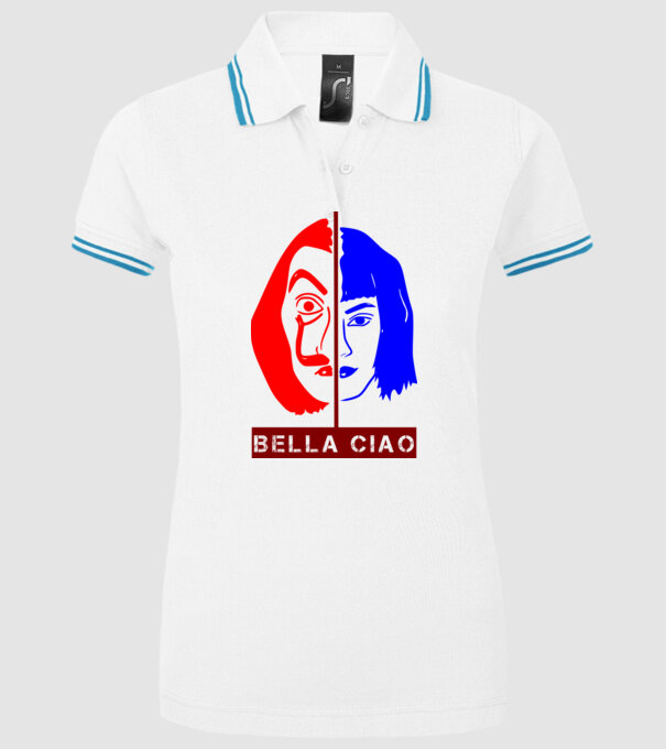 bella ciao tokyo model alb pe tricou