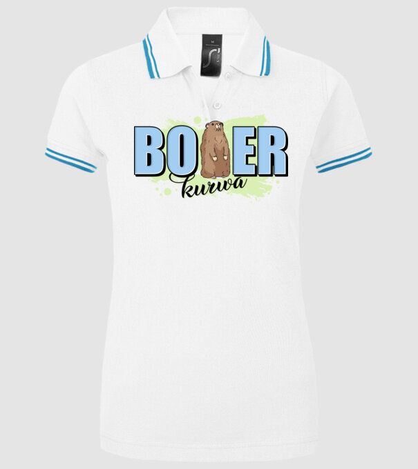 Bober Kurwa model alb pe tricou