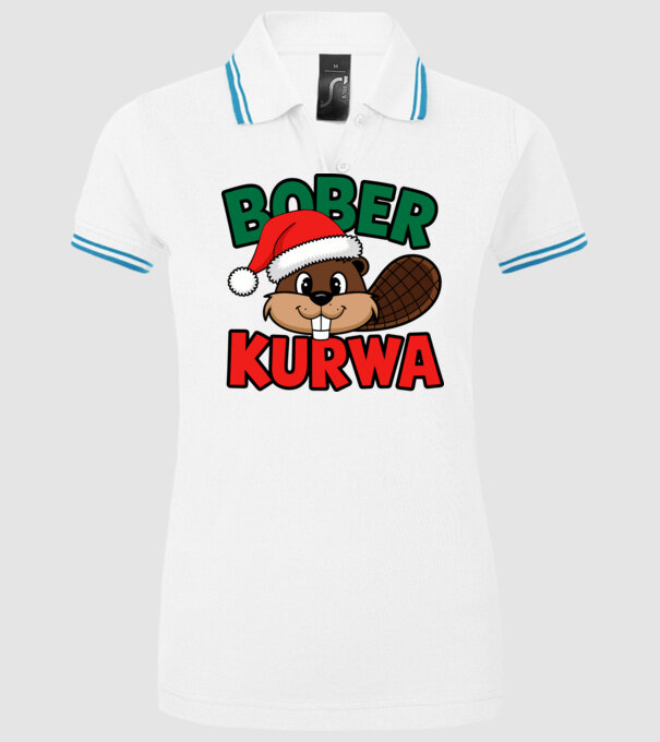Bober kurwa xmas model alb pe tricou