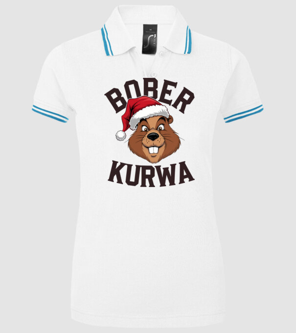 Bober kurwa xmas model alb pe tricou