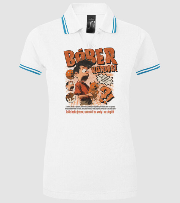 Bobr Kurwa comic model alb pe tricou
