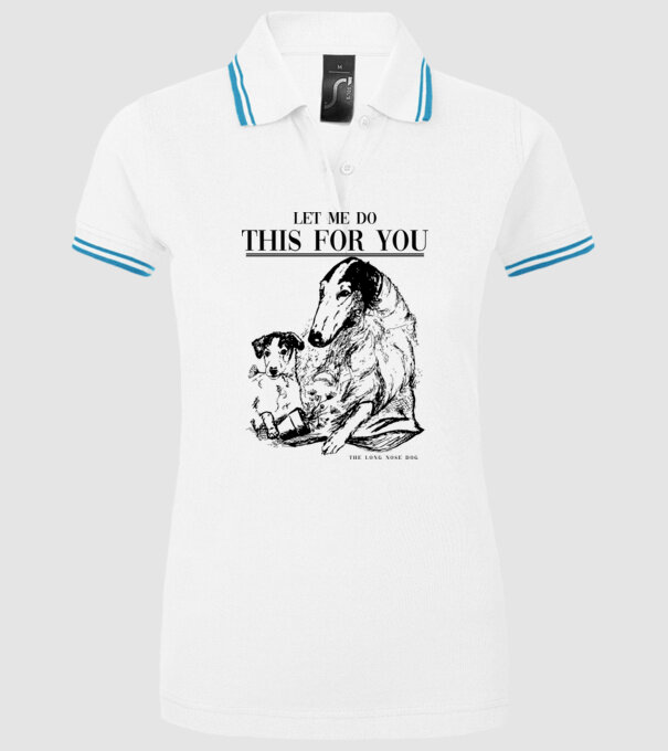 BORZOI Elagant model alb pe tricou