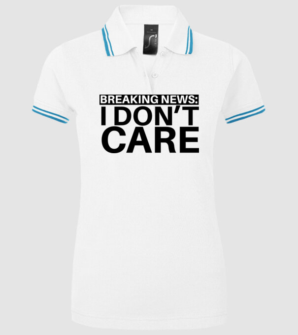 breaking news i dont care model alb pe tricou