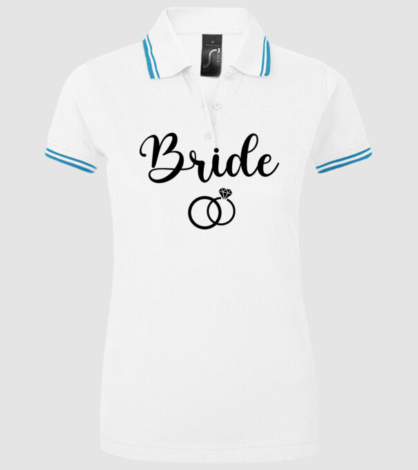 Bride model alb pe tricou