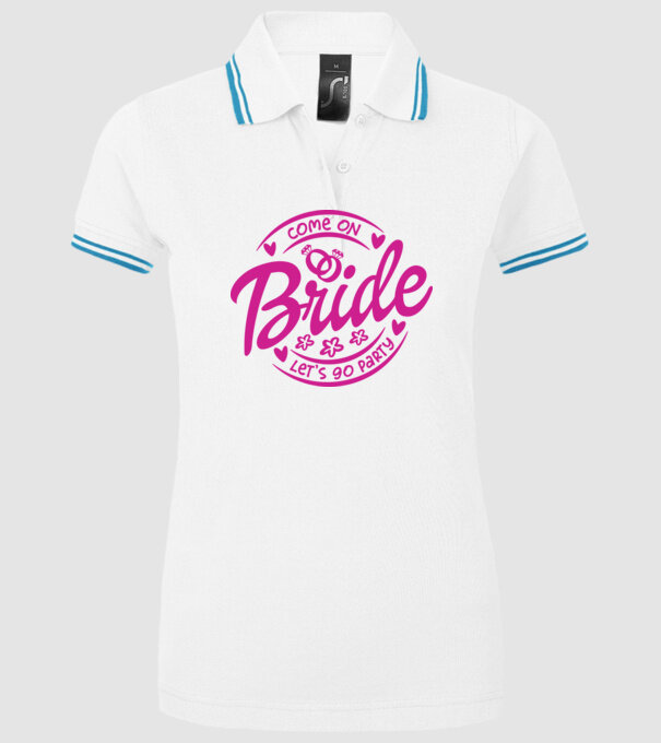 Bride Barbie lets go party model alb pe tricou