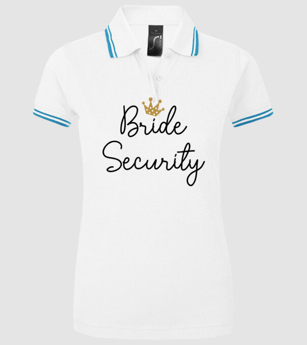 Bride Security model alb pe tricou