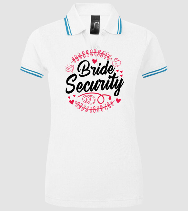 Bride Security model alb pe tricou