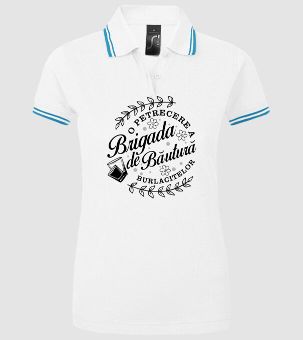 Brigada de băutură model alb pe tricou