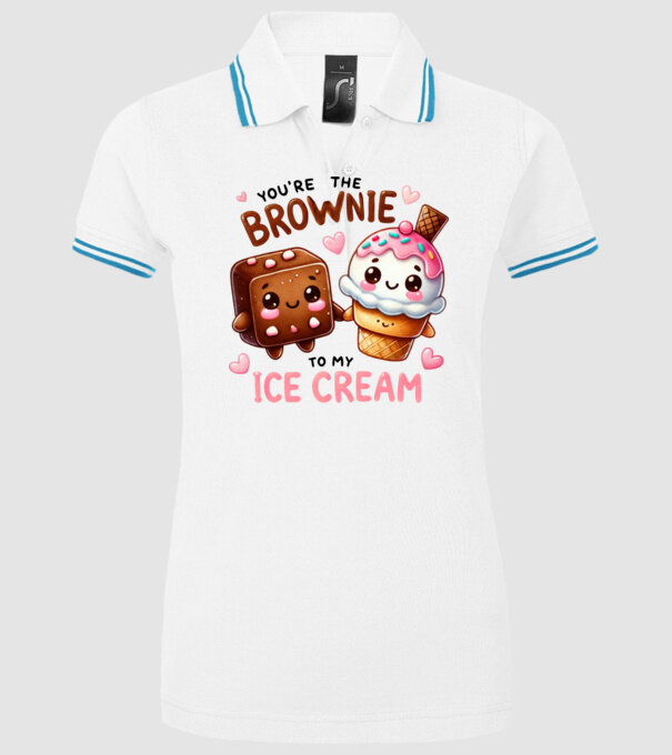 Brownie to my Ice Cream model alb pe tricou