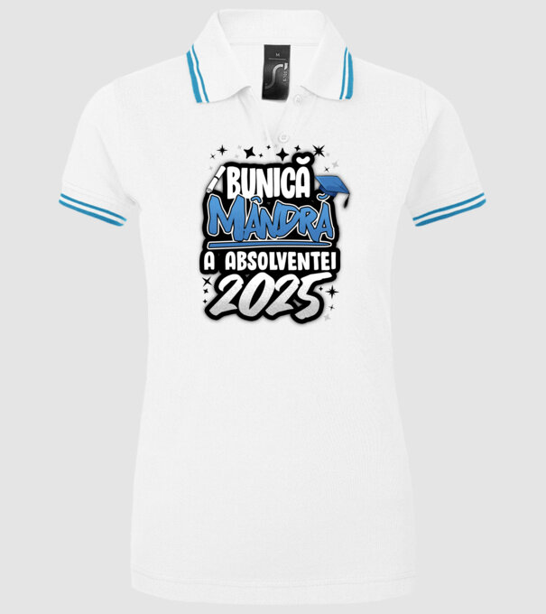 Bunică MÂNDRĂ a absolventei model alb pe tricou