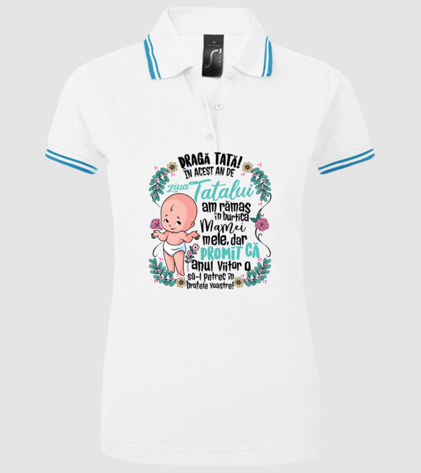 Dragă tată! În acest an de Ziua Tatălui am rămas în burtica mamei mele model alb pe tricou
