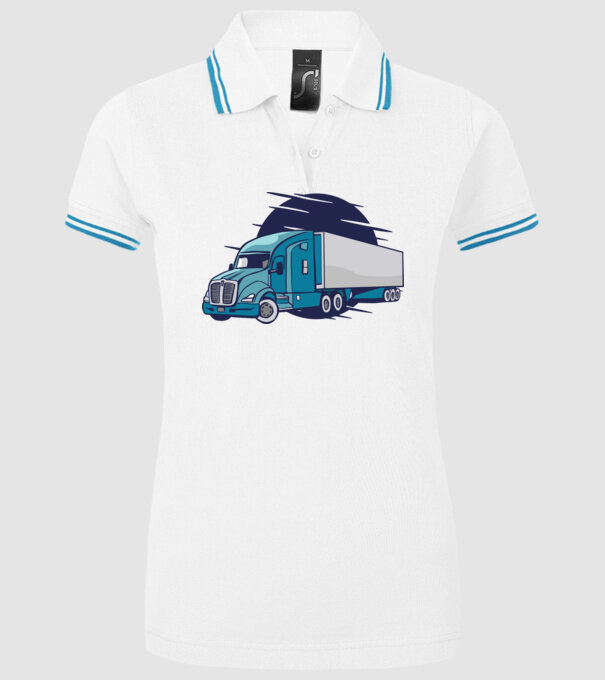 Camioane model alb pe tricou