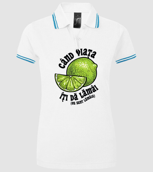 când viața îți dă lămâi (eu sunt lămâia) model alb pe tricou