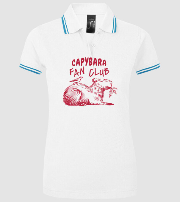 Capybara fan club model alb pe tricou