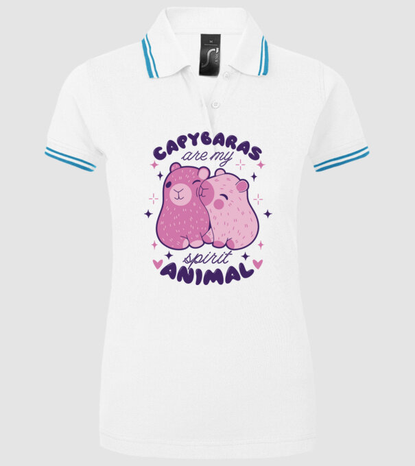 Capybaras are my spirit animal model alb pe tricou