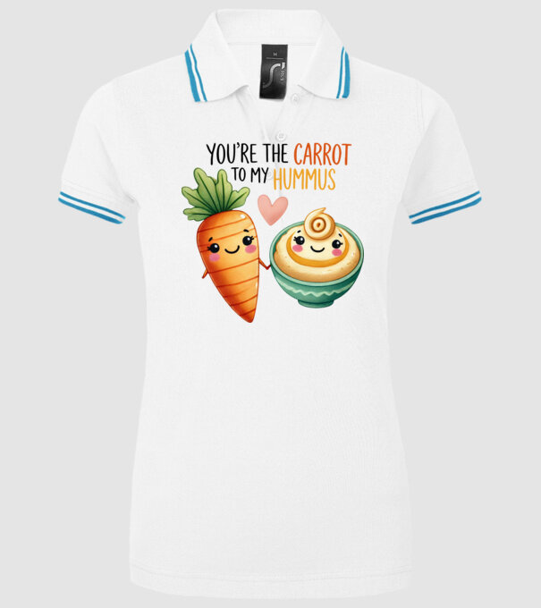 Carrot to my Hummus model alb pe tricou
