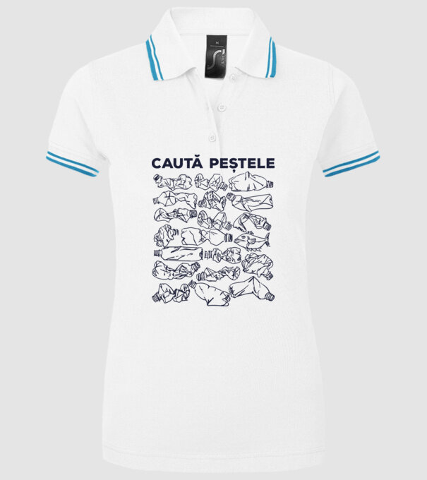 Caută peștele model alb pe tricou