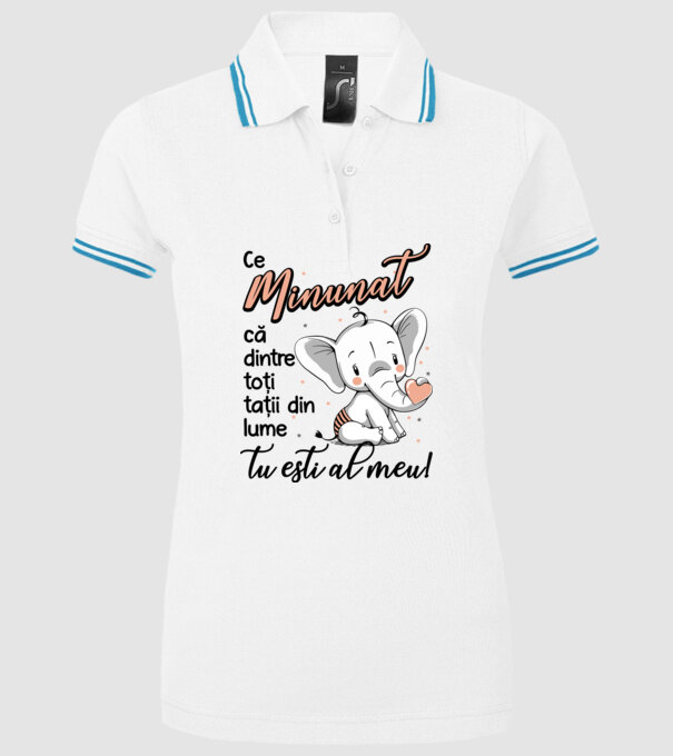 Ce minunat că dintre toți tații din lume, tu ești al meu! model alb pe tricou