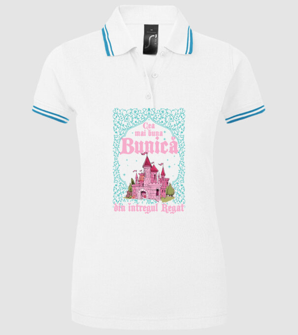 Cea mai bună bunică din întregul regat model alb pe tricou