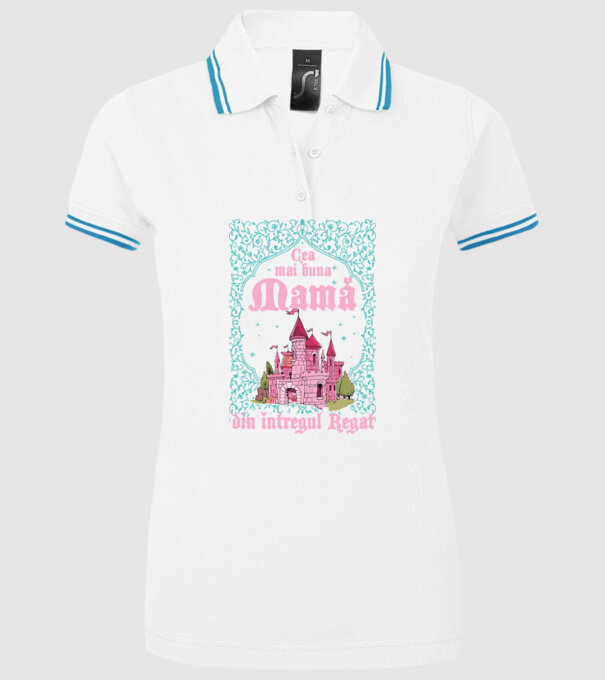 Cea mai bună mamă din întregul regat model alb pe tricou