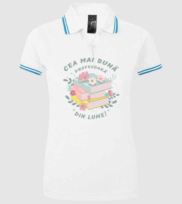 Cea mai bună profesoară din lume model alb pe tricou